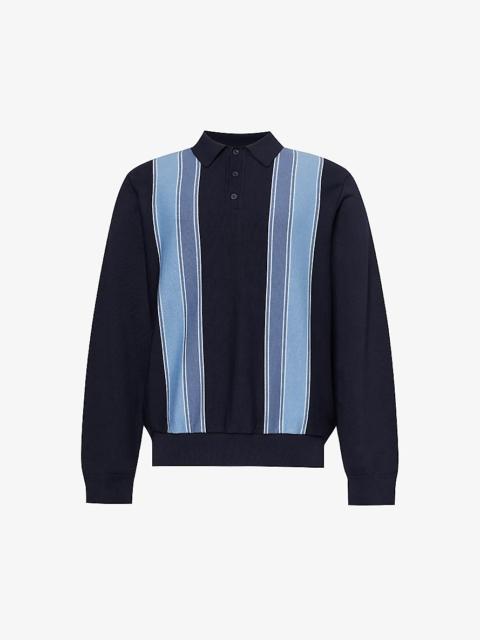 Kendricks striped cotton-knit polo shirt