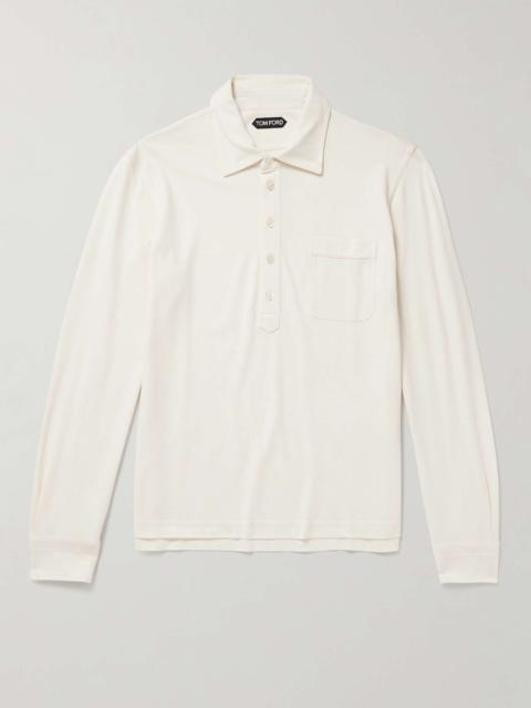 Cotton and Silk-Blend Piqué Polo Shirt