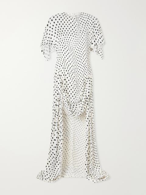 Stella McCartney Asymmetric Polka-dot Satin Midi Dress