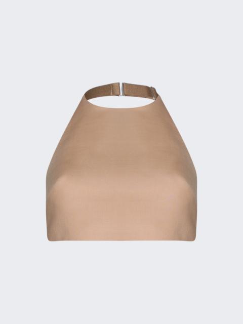 MUGLER Tailored Cropped Top Beige