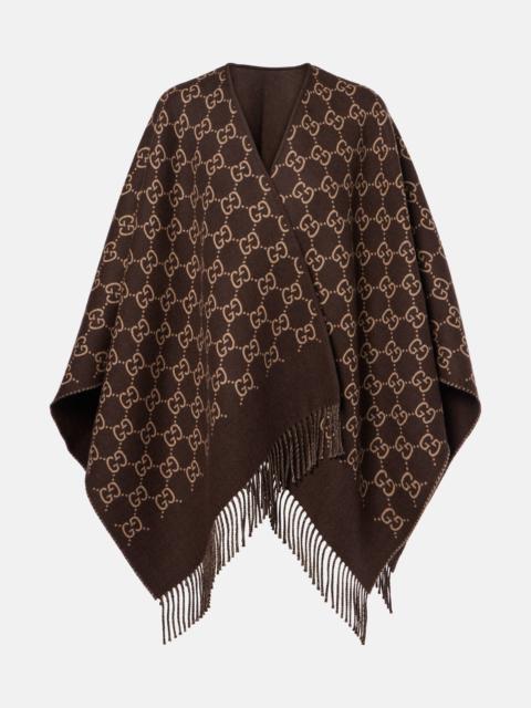 GUCCI GG wool jacquard shawl