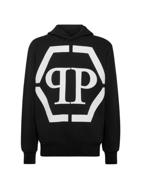 PHILIPP PLEIN logo-print cotton-blend hoodie