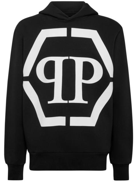 PHILIPP PLEIN logo-print cotton-blend hoodie