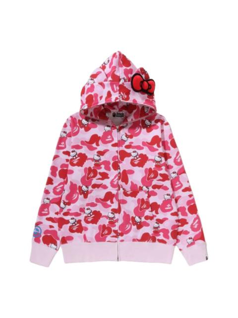 A BATHING APE® (WMNS) A Bathing Ape x HELLO KITTY Camo Full Zip Hoodie 'Pink' 1M23-215-902