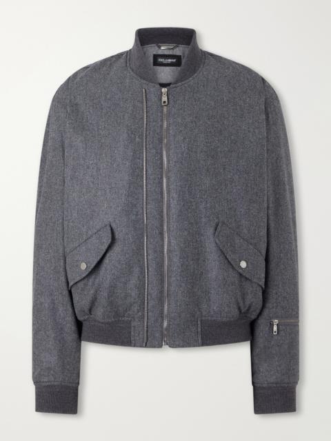 Dolce & Gabbana Wool-Flannel Bomber Jacket