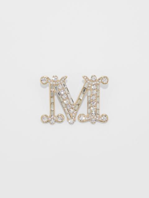 Max Mara BATH2 Monogram brooch with crystals