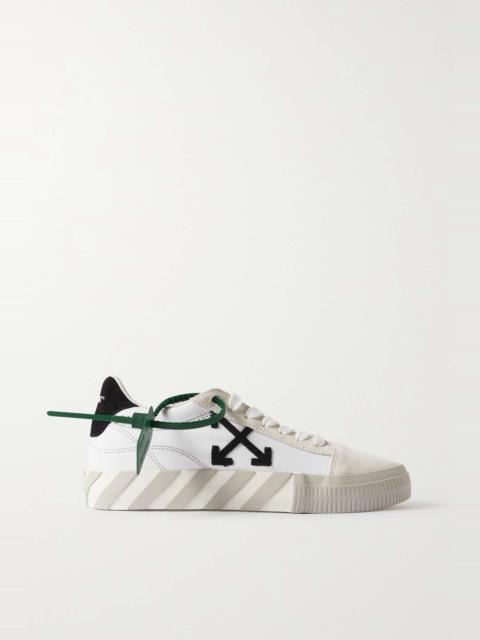 Off-White Low Vulcanized logo-appliquéd rubber-trimmed textured-leather sneakers