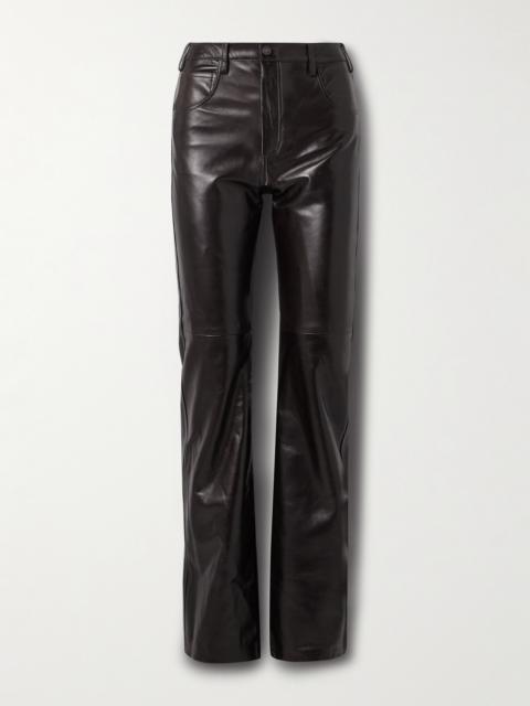 NILI LOTAN Joan Leather Straight-leg Pants