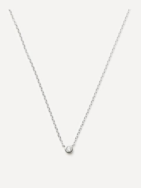 MISSOMA 14ct White Gold Fine Diamond Solitaire Pendant Necklace