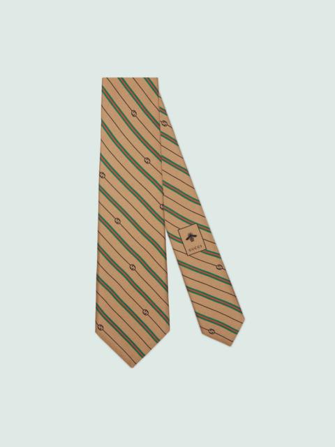 GUCCI Silk tie with Interlocking G print