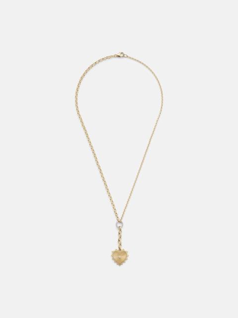 FOUNDRAE Radiating Heart 18kt gold pendant necklace with diamonds