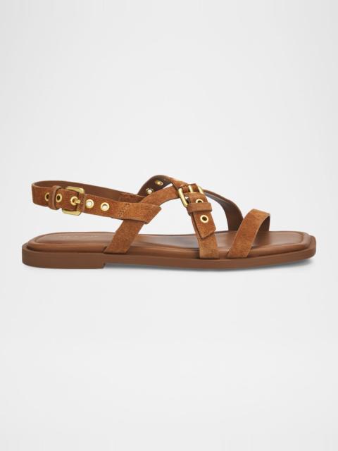 rag & bone Harlow Suede Strappy Flat Sandals