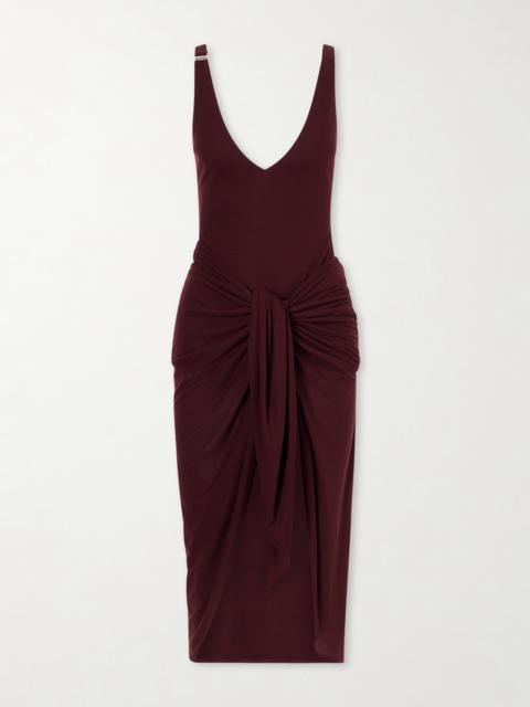 De La Vali RAVENNA MINI DRESS IN CHOCOLATE BROWN JERSEY - DS1856CHOCOLATE |  REVERSIBLE