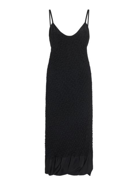 Exclusive Textured Cotton-Blend Midi Dress black