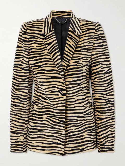 rabanne Zebra-print Cotton-blend Velvet Blazer
