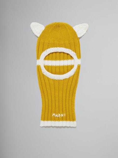 Marni YELLOW WOOL BALACLAVA WITH EARS