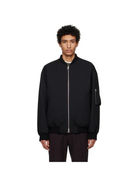 Jil Sander Black Padded Bomber Jacket