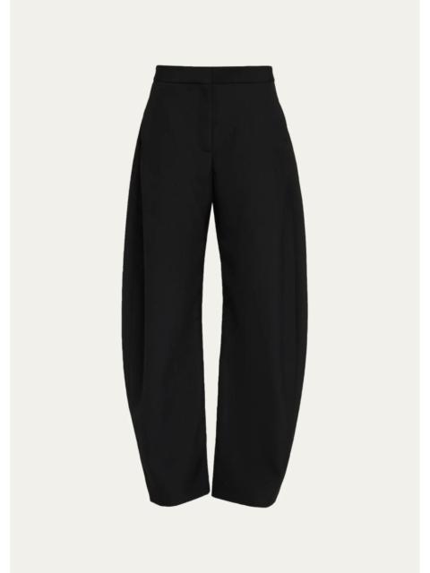 Alaïa Lightweight Wool Barrel-Leg Pants