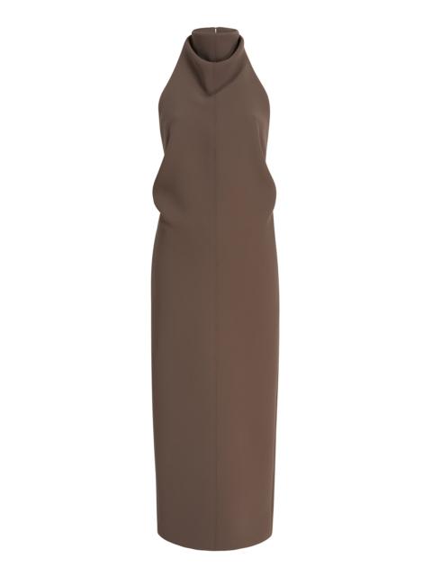 KHAITE Roxanne Crepe Maxi Dress brown