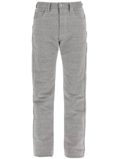 FIVE-POCKET TROUSERS IN MÉLANGE EFFECT CANVAS