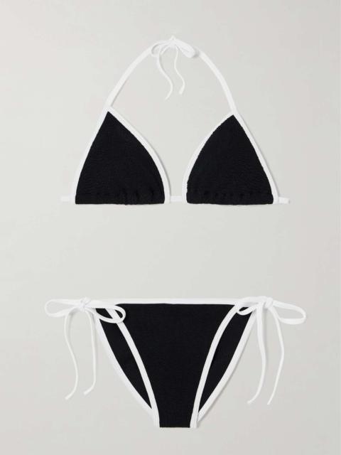 Hunza G Gina seersucker bikini Black