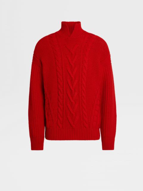 ZEGNA RED OASI CASHMERE HIGH NECK
