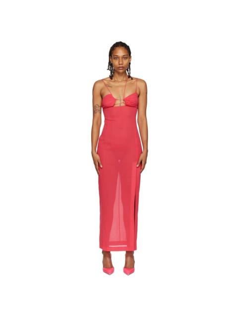 NENSI DOJAKA Pink Asymmetric Maxi Dress