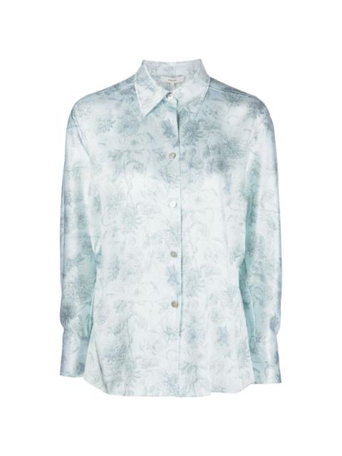 Dahlia floral-print silk shirt