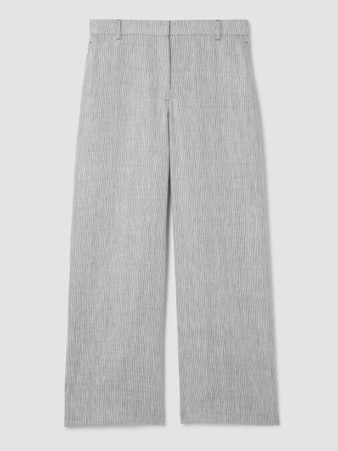 EILEEN FISHER Striped Linen Sheen Full-Length Trouser Pant