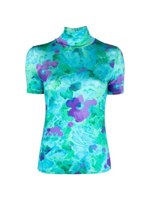 floral-print short-sleeved top