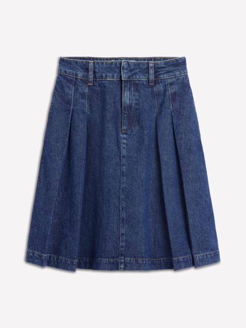 BODEN Pleated Denim Skirt-Mid Wash