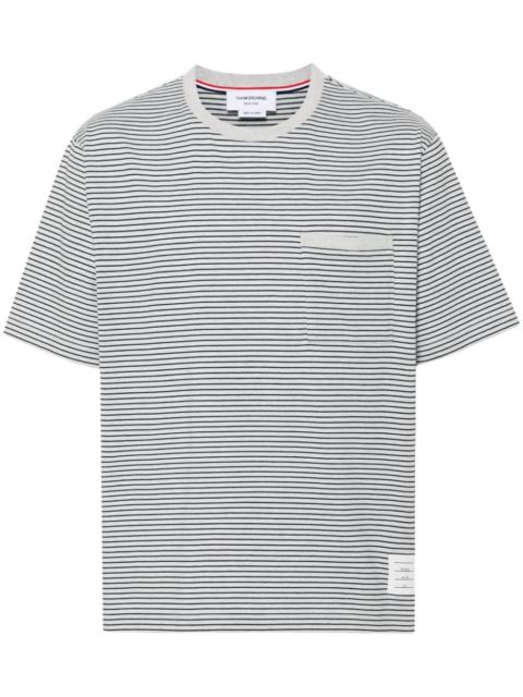 logo-patch striped T-shirt