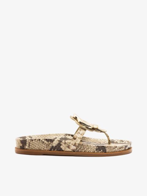 Larroudé Margherita Sport Sandal Snake Leather