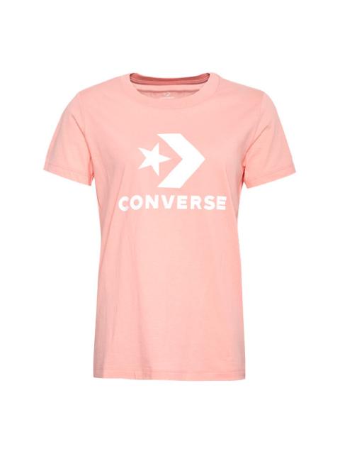 Converse (WMNS) Converse Classic Logo Printing Short Sleeve Pink 10009152-A11
