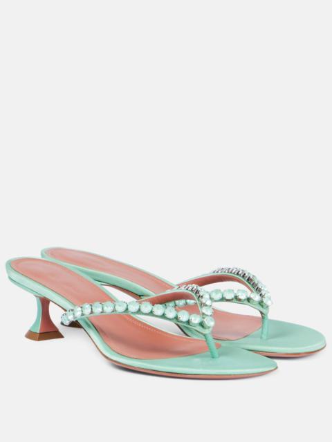 Amina Muaddi Gigi 45 embellished leather thong sandals
