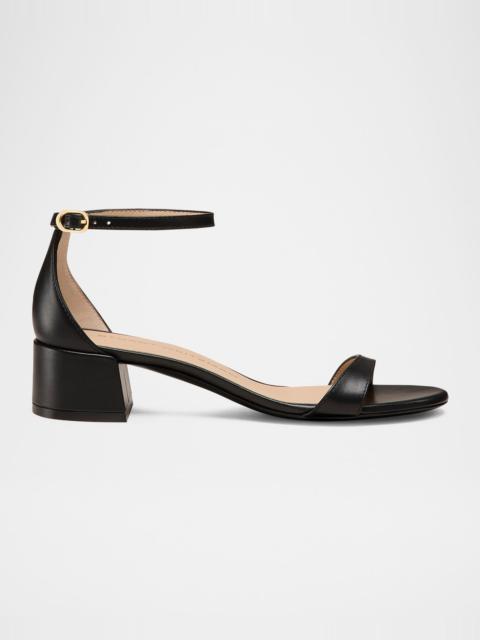 Stuart Weitzman Nudist Leather Ankle-Strap Sandals