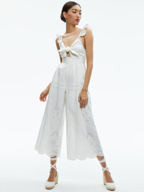 Alice + Olivia ROSINA TIE FRONT CUTOUT JUMPSUIT