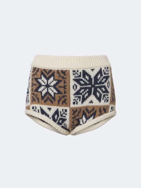 MAGDA BUTRYM Jacquard wool and cashmere shorts