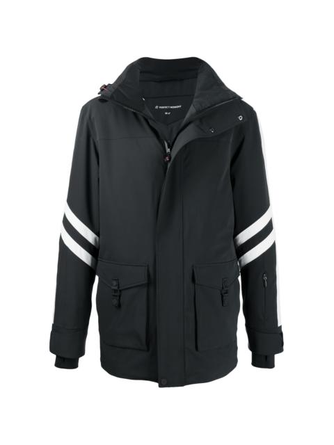 PERFECT MOMENT side stripe detail hooded jacket