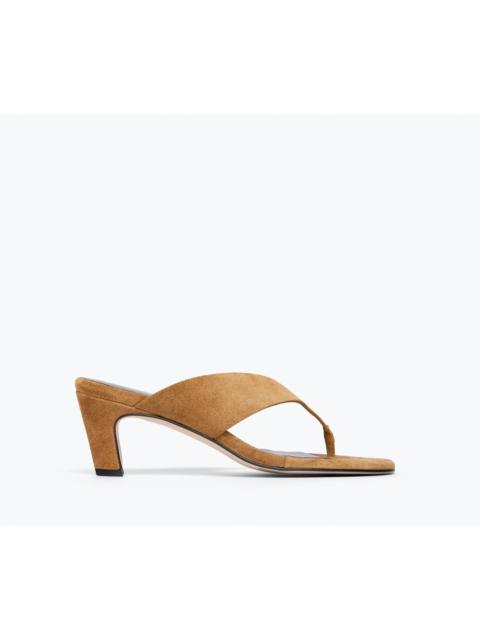 FRĒDA SALVADOR KAT HEELED LEATHER THONG SANDAL