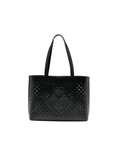 Moschino heart cut-out tote bag