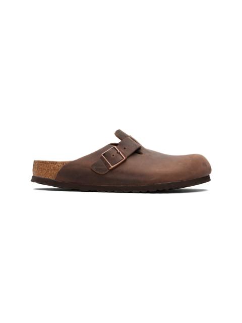 BIRKENSTOCK Brown Regular Boston Soft Footbed Oiled Leather Loafers