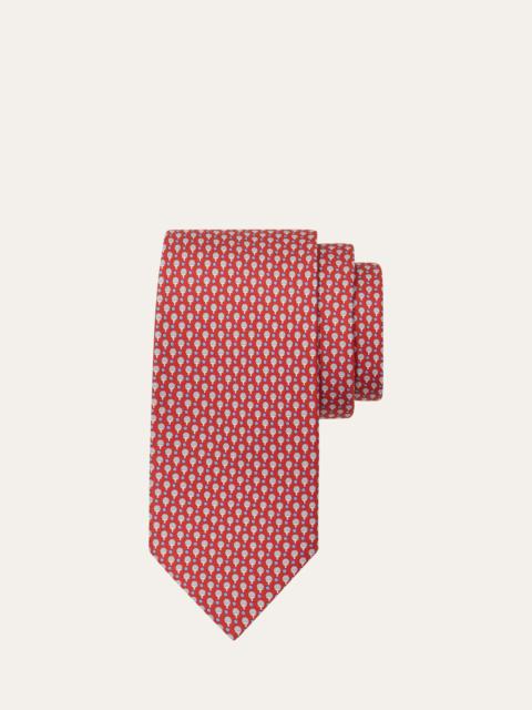 Men's Ping Pong Paddle-Print Silk Tie