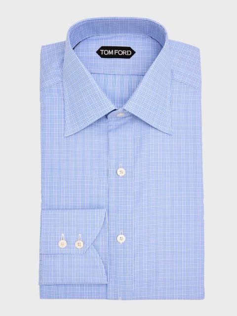 TOM FORD Men's Twill Check Slim-Fit Dress Shirt