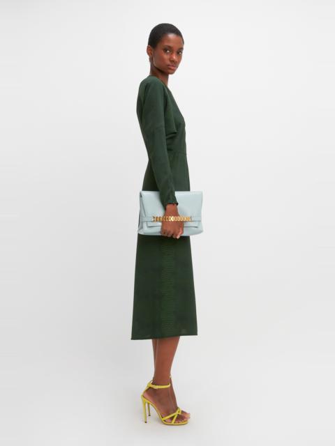Victoria Beckham Dolman Midi Dress in Green Snake