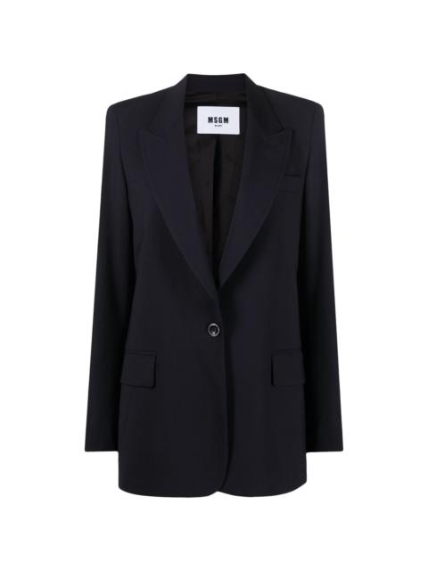 single-breasted wool-blend blazer