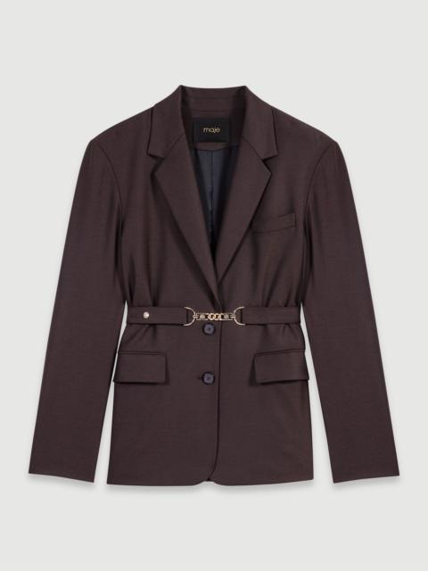 Belted suit jacket