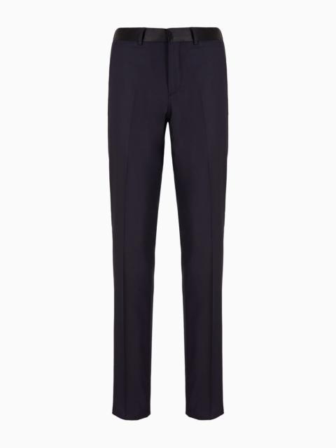 Worsted virgin-wool trousers