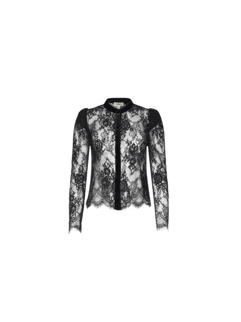 L'AGENCE Dorothea Velvet Lace Blouse