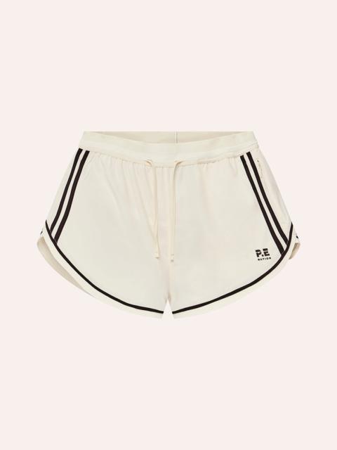P.E NATION LINEAR SHORT IN WHISPER WHITE & DARK PLUM